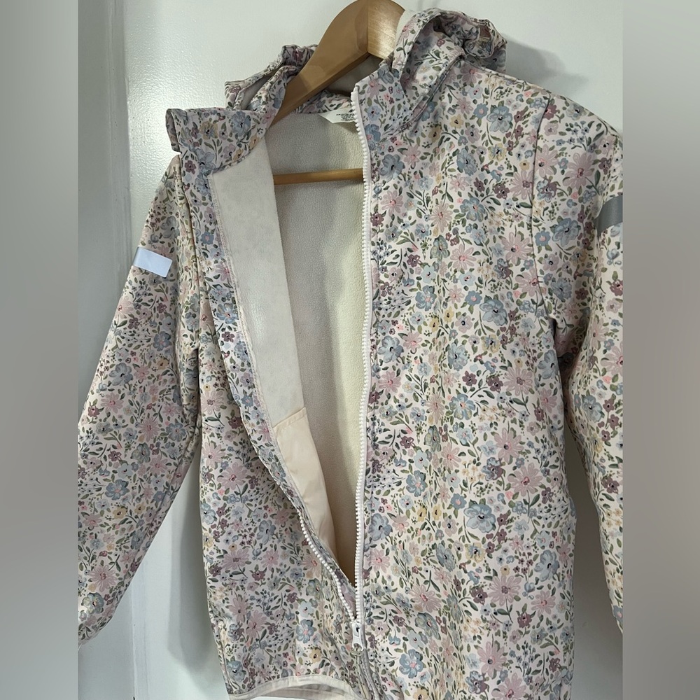 H&M Floral Ski Jacket - Cream and Pink